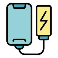 Full charging phone icon vector flat