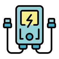 Plug powerbank icon vector flat