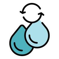 Mineral water drop icon vector flat