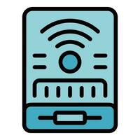 Wireless powerbank icon vector flat