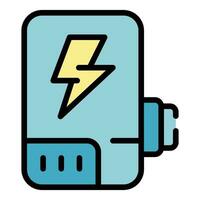 New power bank icon vector flat