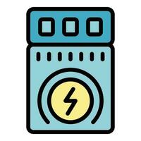 Wireless power bank icon vector flat