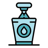 agua mineral vaso icono vector plano