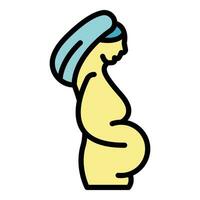 Pregnant woman icon vector flat
