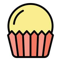 Chocolate cupcake icon vector flat