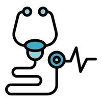 Baby stethoscope icon vector flat