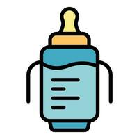 Baby milk bottle icon vector flat