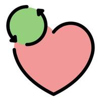 Heart work icon vector flat