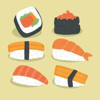 cute sushi illustration vector