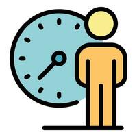 Time management icon vector flat