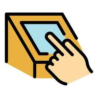 Touch finger icon vector flat