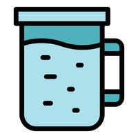 dieta agua vaso icono vector plano