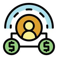 Earn money online icon vector flat