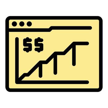 en línea comerciante icono vector plano