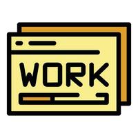 Work online icon vector flat