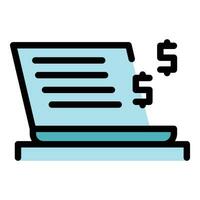 Online earn money icon vector flat