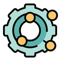 Gear skill level icon vector flat