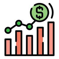 Business graph icon vector flat