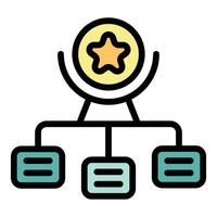 Skill up scheme icon vector flat
