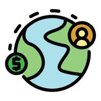 Global money icon vector flat
