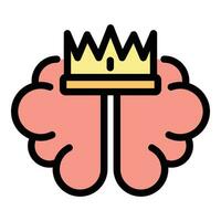 Crown brainstorming icon vector flat