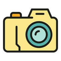 Photo camera editor icon vector flat