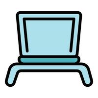 Office laptop stand icon vector flat