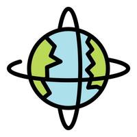 Earth space move icon vector flat