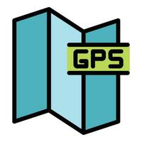 GPS mapa icono vector plano