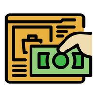 Web income icon vector flat