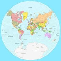 Political world map Lagrange projection vector