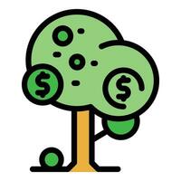 dinero árbol icono vector plano