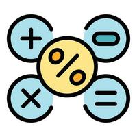 Offer calculator icon vector flat