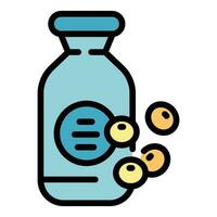 Milk bottle icon vector flat