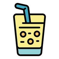 Milk drink cocktail icon vector flat
