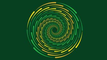 Abstract vortex spiral dotted background in dark green. This vortex design symbol can be used as a cyclone of information.n vector