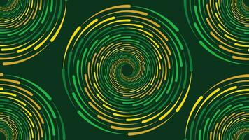 Abstract vortex spiral dotted background in dark green. This vortex design symbol can be used as a cyclone of information.n vector