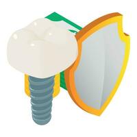 diente implantación icono isométrica vector. dental implante modelo y dólar cuenta vector