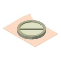 Paper sheet icon isometric vector. Empty white sheet of paper and minus sign vector