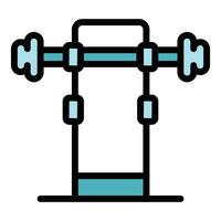 Stand gym barbell icon vector flat