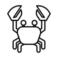 crab icon, sign, symbol in line style vector