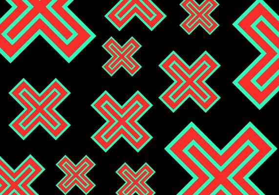 psychedelic x pattern. groovy hippie on black background. Vector illustration