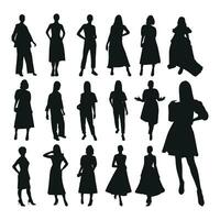 imagen de hembra siluetas mujer, femenino, doncella, muchacha, dama, niña vector