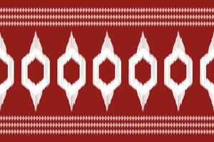 Ethnic Ikat fabric pattern geometric style.African Ikat embroidery Ethnic oriental pattern red background. Abstract,vector,illustration.Texture,clothing,frame,decoration,carpet,motif. vector