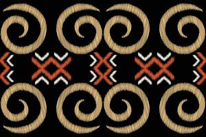 Ethnic Ikat fabric pattern geometric style.African Ikat embroidery Ethnic oriental pattern black background. Abstract,vector,illustration.Texture,clothing,frame,decoration,carpet,motif. vector