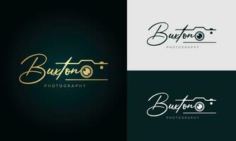 Buxton Photography logo template vector. signature logo concept vector