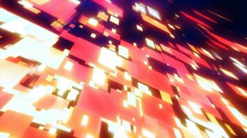 Orange energy squares and rectangles particles magic glowing hi-tech futuristic abstract background video