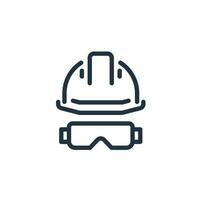 Worker helmet icon isolated on white background. Worker helmet vector symbol, safety for web and mobile design.