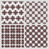 Set of ethnic seamless patterns. Geometric abstract two-color patterns Ethnic motifs. Print, textile, background, vector