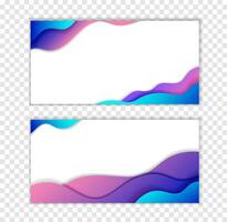 Background with blue abstract multilayered wavy pattern. Paper art style. Template design for posters, banners, flyers, booklets. vector